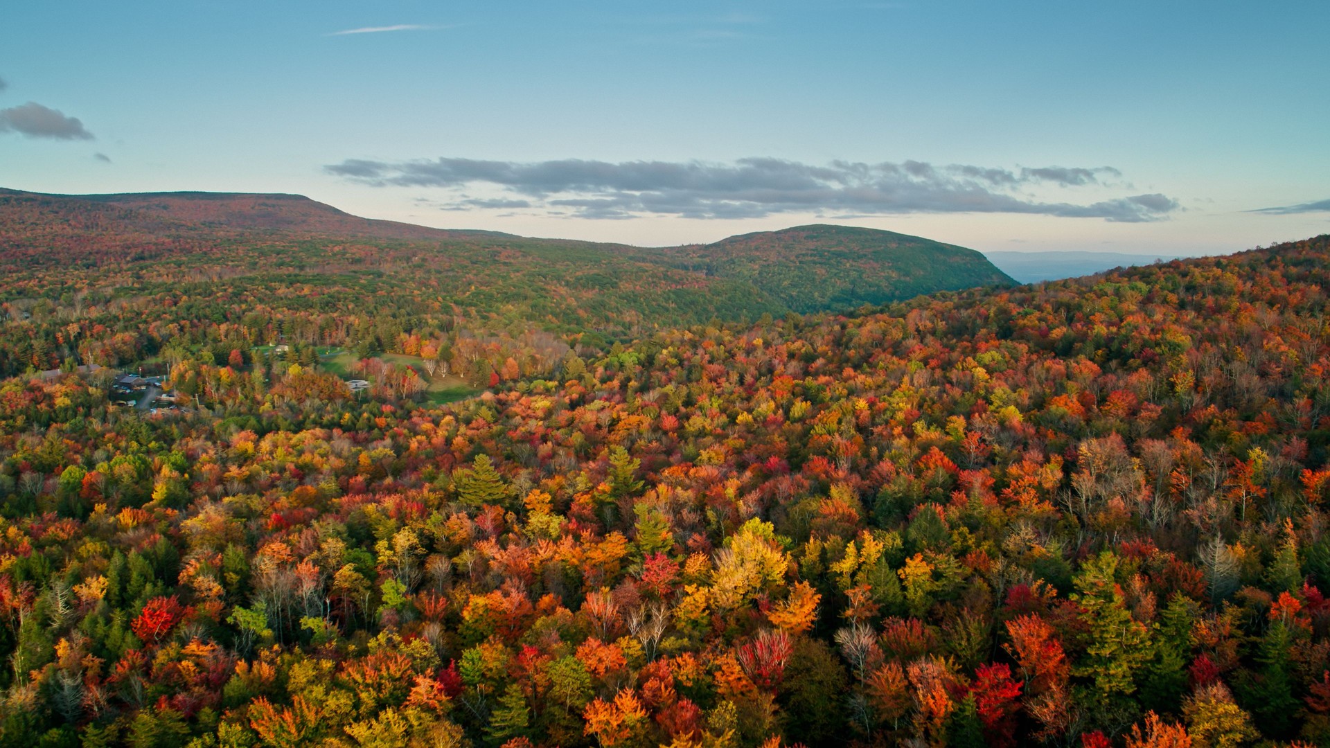 Aerial Shot of Fall Colors in Upstate New York Aerial Shot of Fall Colors in Upstate New York